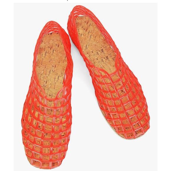 Jelly Mesh Ballet Flats for Women Clear Hollow Jellies Flat Sandals Slip On - Picture 2 of 9